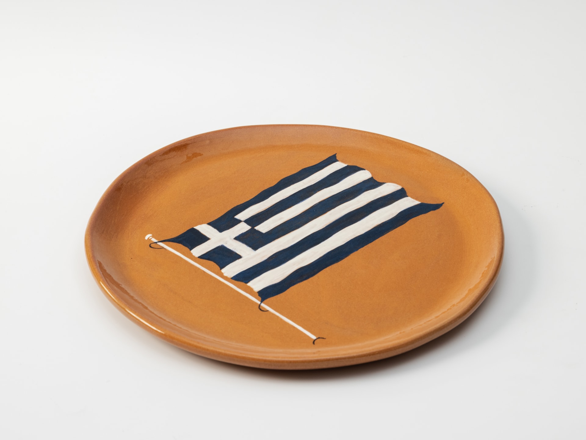 Platter with Greek Flag