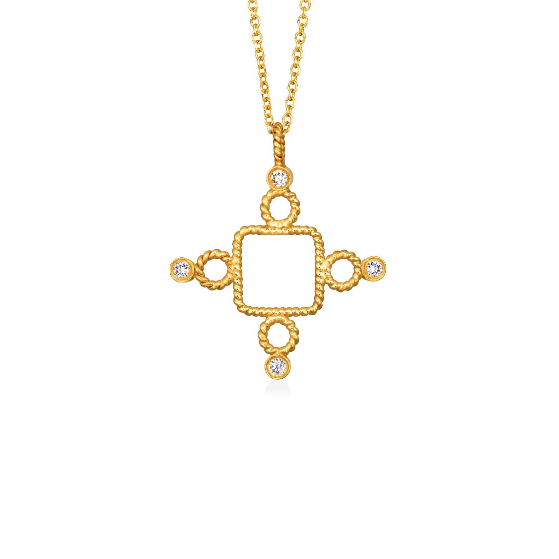 Tiny Cross Pendant with Diamonds