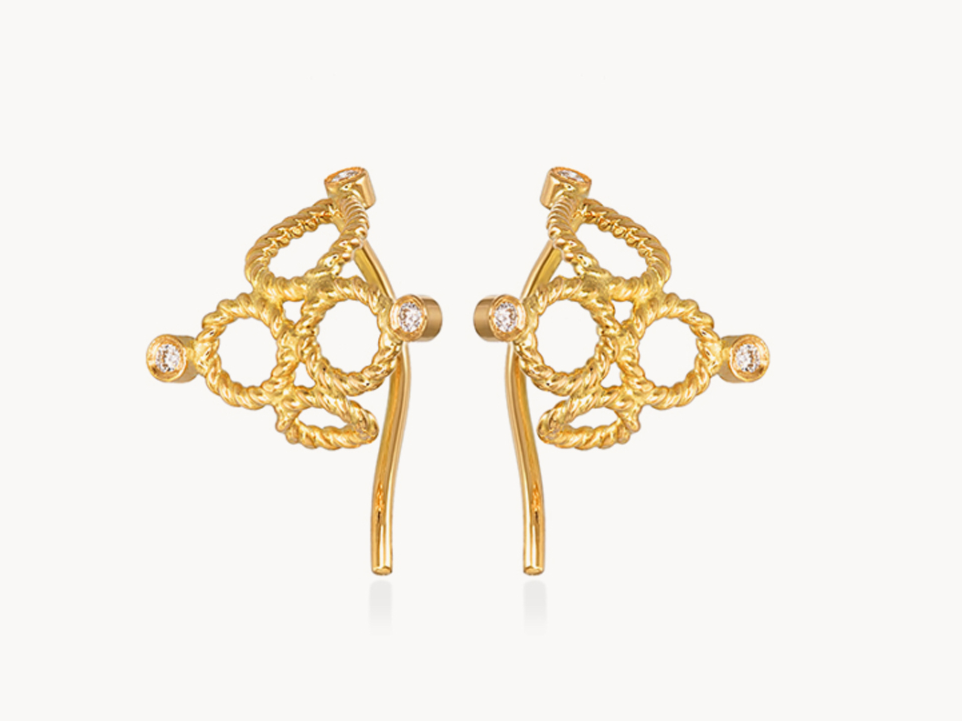 Small Bomb Earrings with Diamonds
