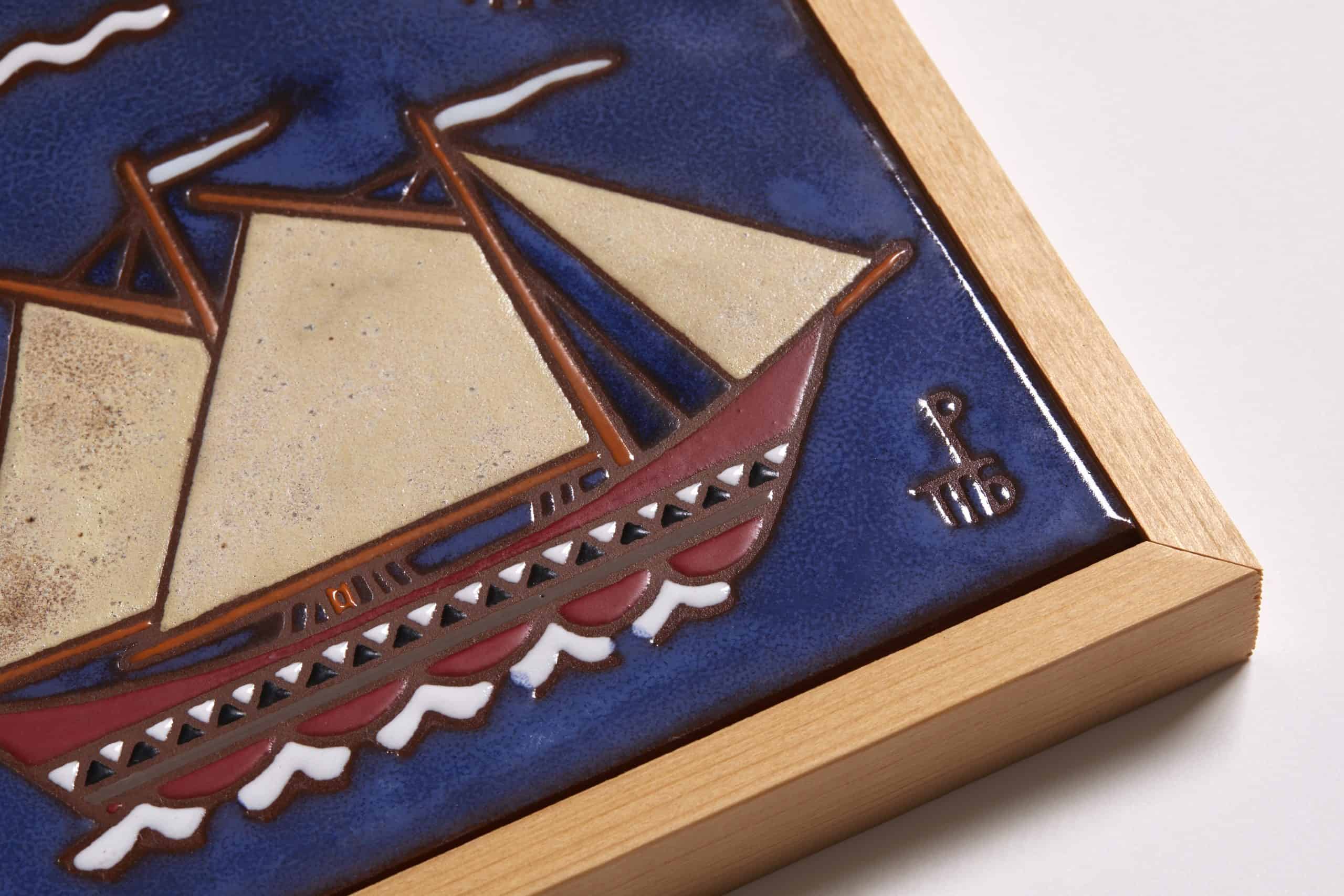 Ceramic Tile with Frame – Boat