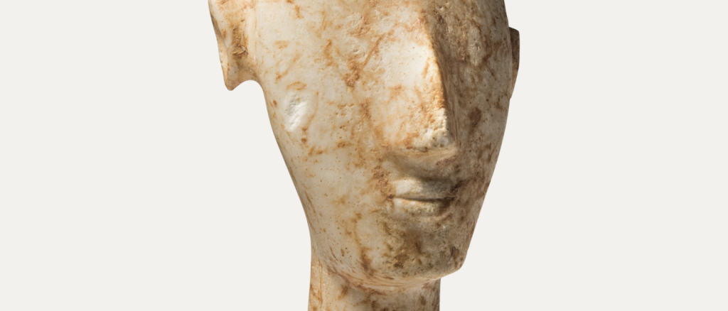 head of cycladic figurin