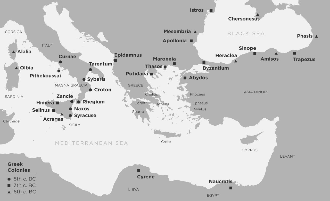 Map of Greek colonies