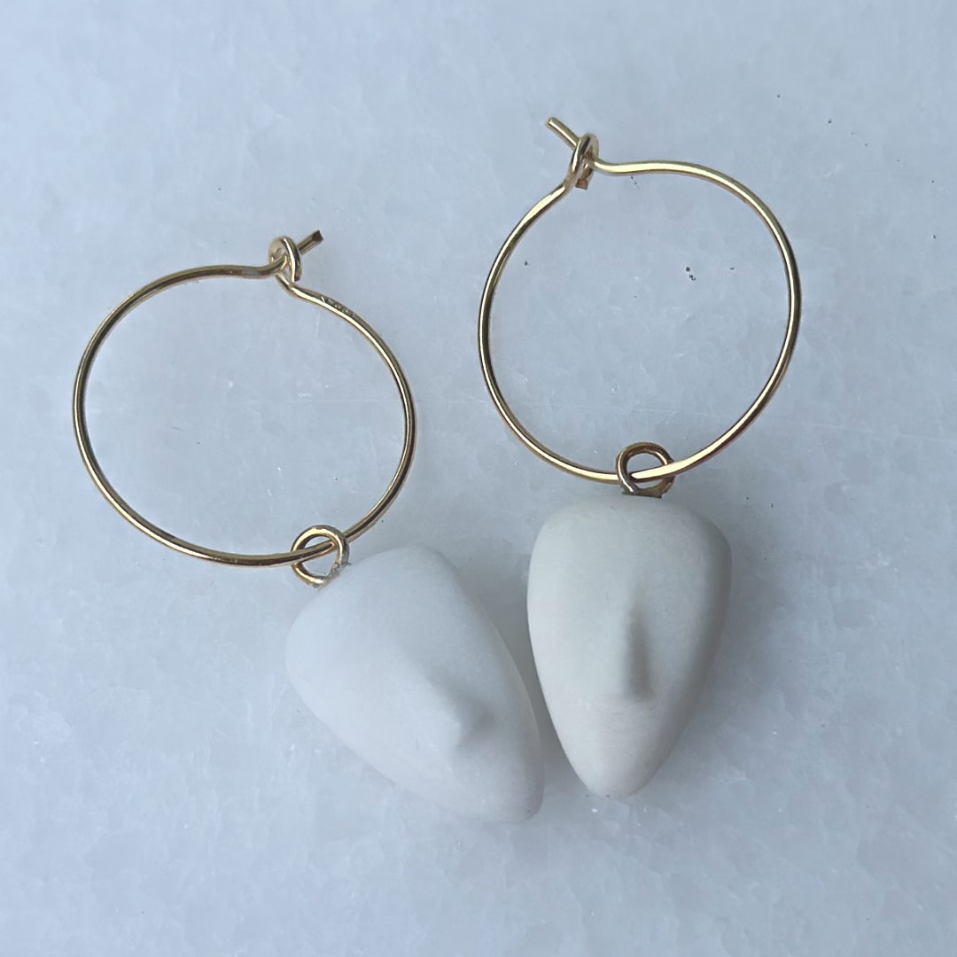 Hoop Earrings with Cycladic Head