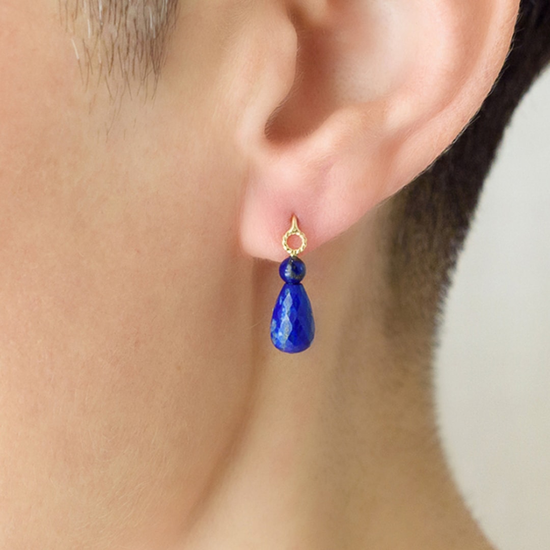 Small Drop Earrings with Lapis
