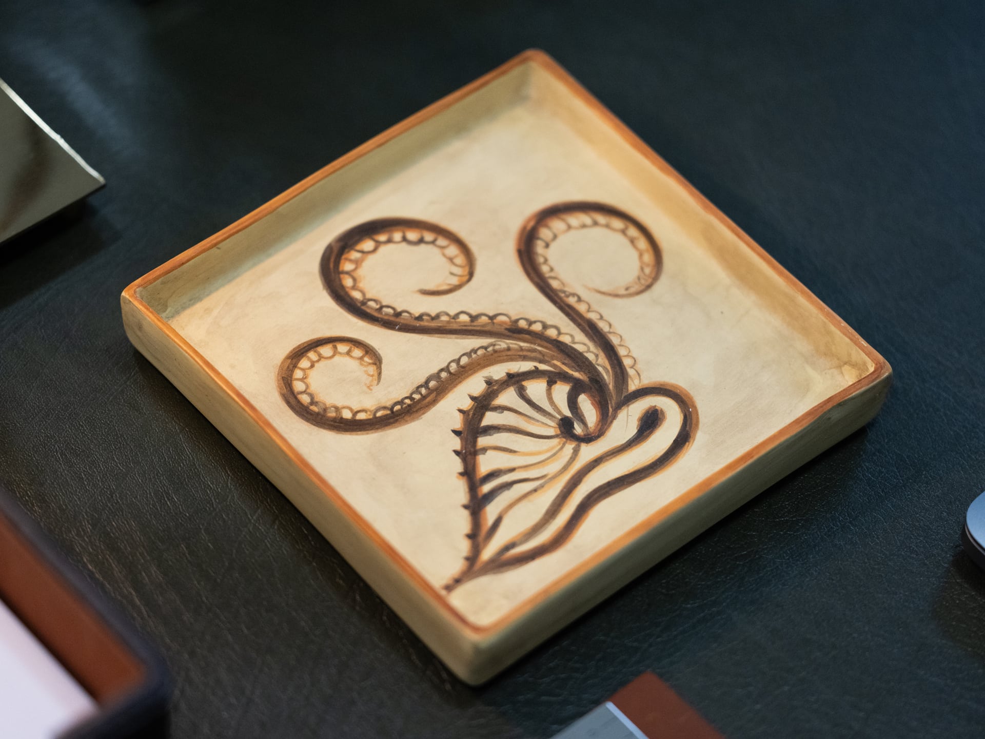 Small Ceramic Plate with Maritime Motif