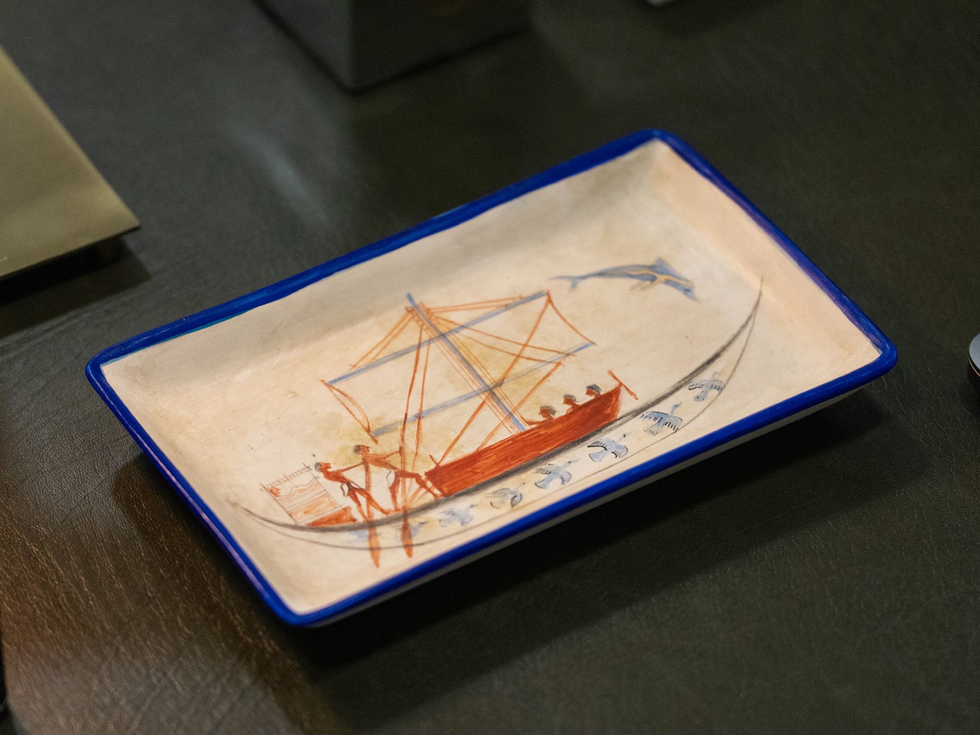 Ceramic Plate with a Depiction of a Ship