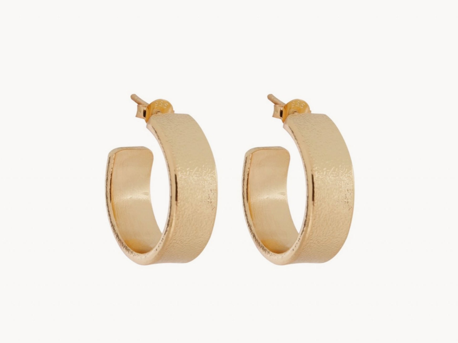 Gold plated hoop earrings.