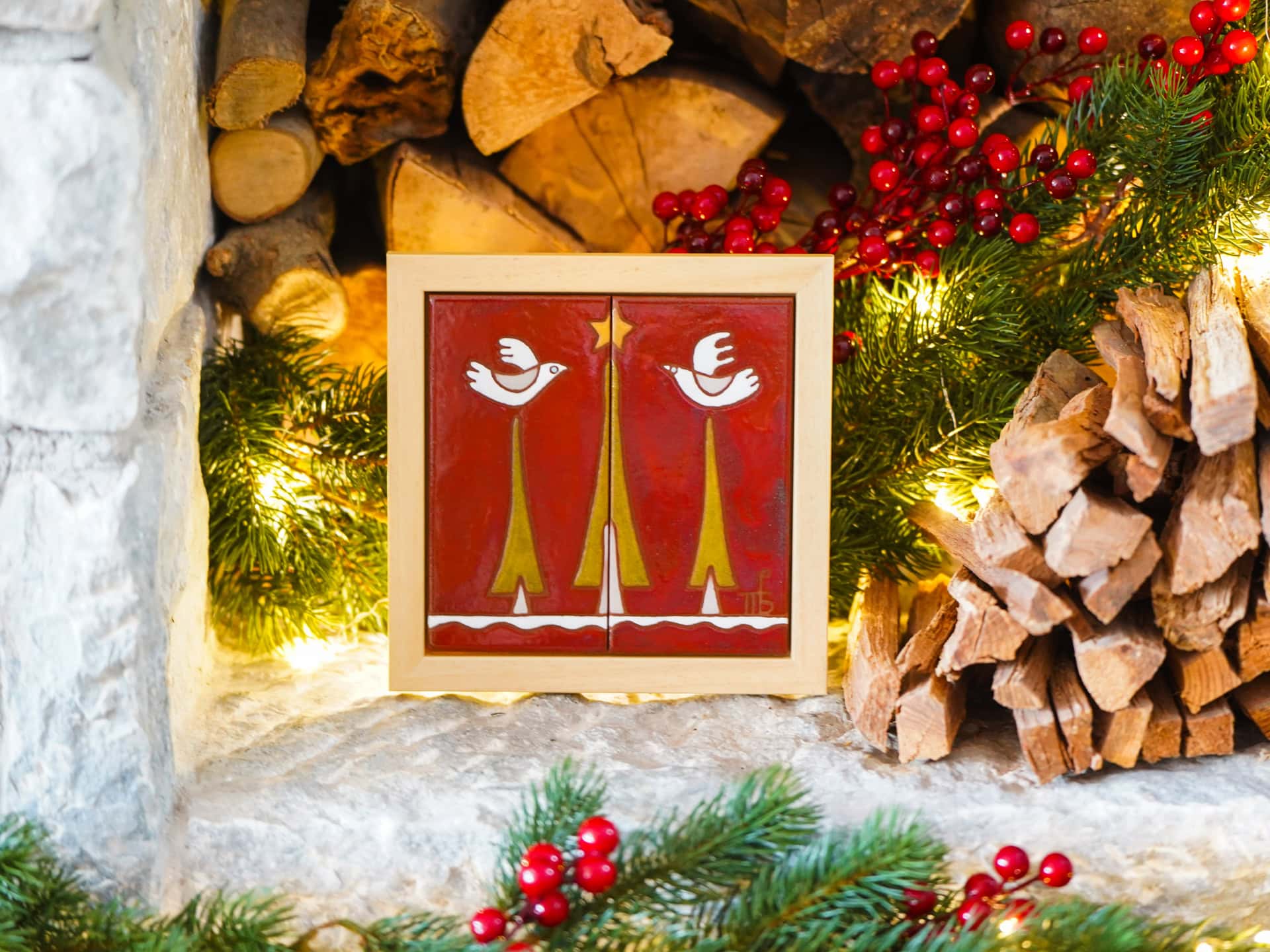 Ceramic Tile with Frame – Christmas Tree