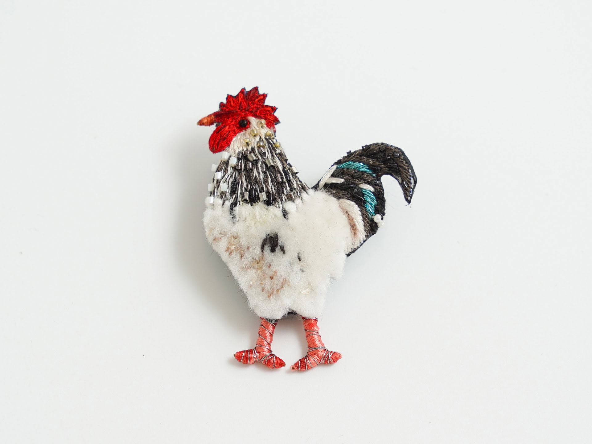 Brooch – Light Sussex Chicken