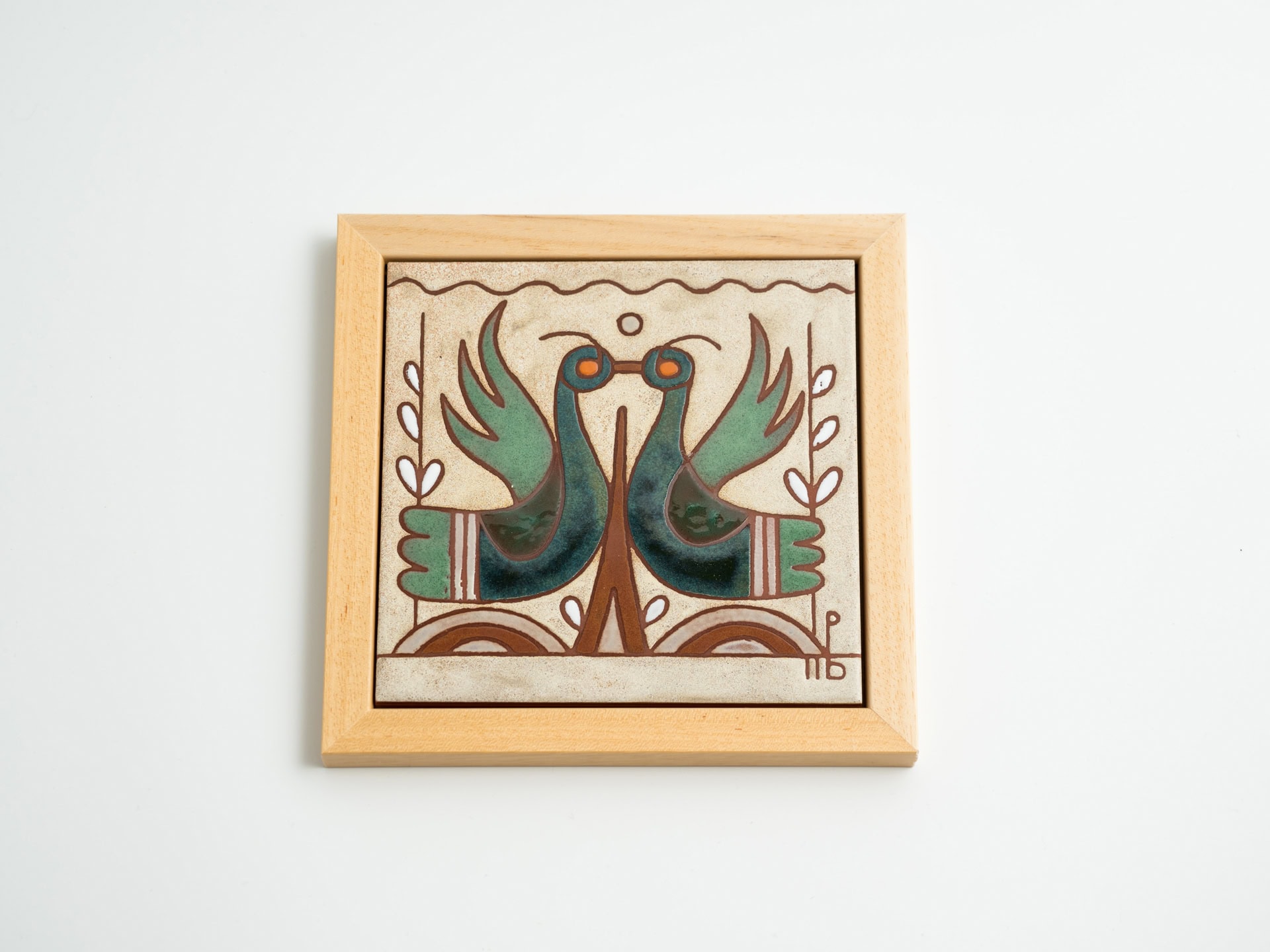 Ceramic Tile with Frame – Lovebirds