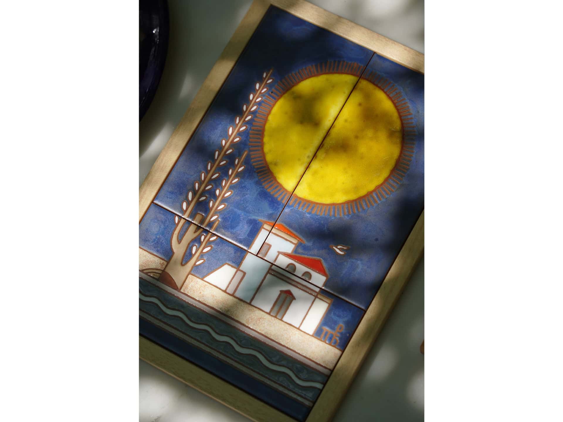 Ceramic Tile with Frame – Sun