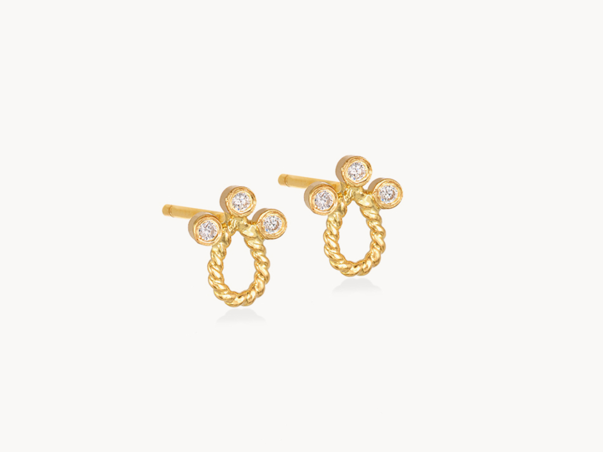 Σκουλαρίκια «Drop Studs with Diamonds»
