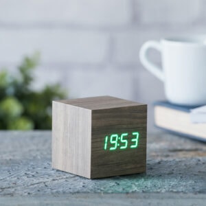 Cube Click Clock – Ash