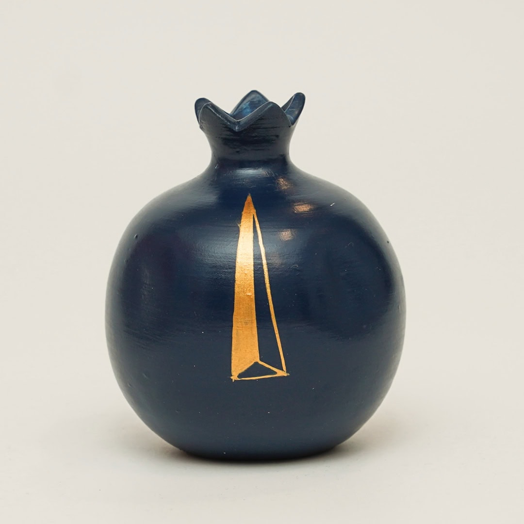 Festive Pomegranate 2026 – Blue with Cycladic Head