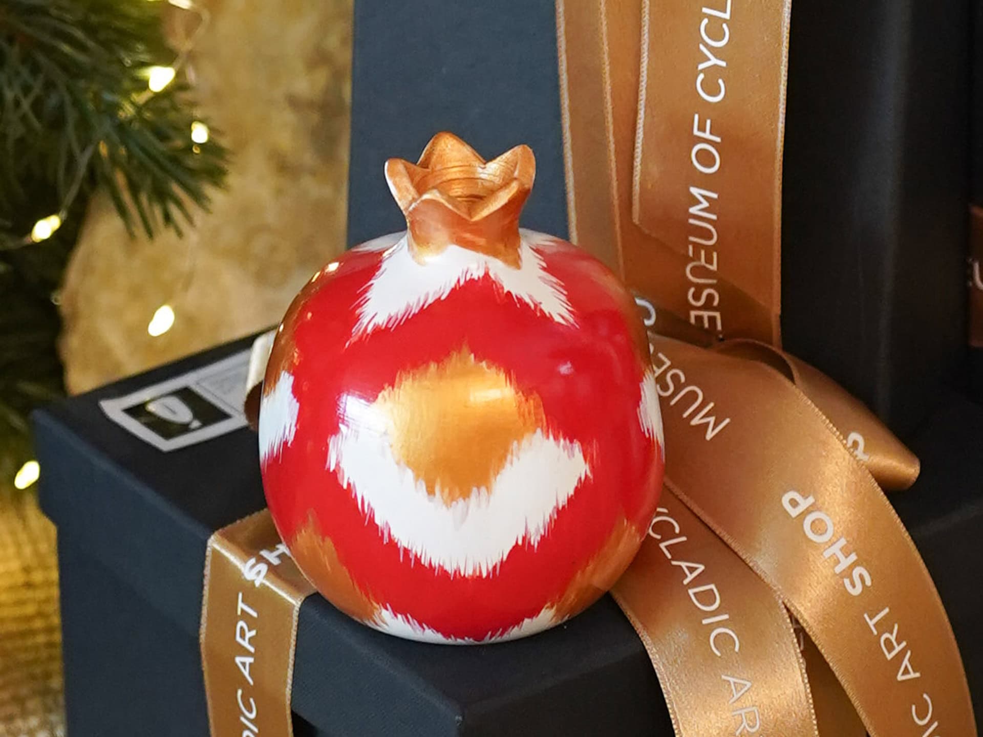 Festive Pomegranate 2026 – Red with White and Golden Details