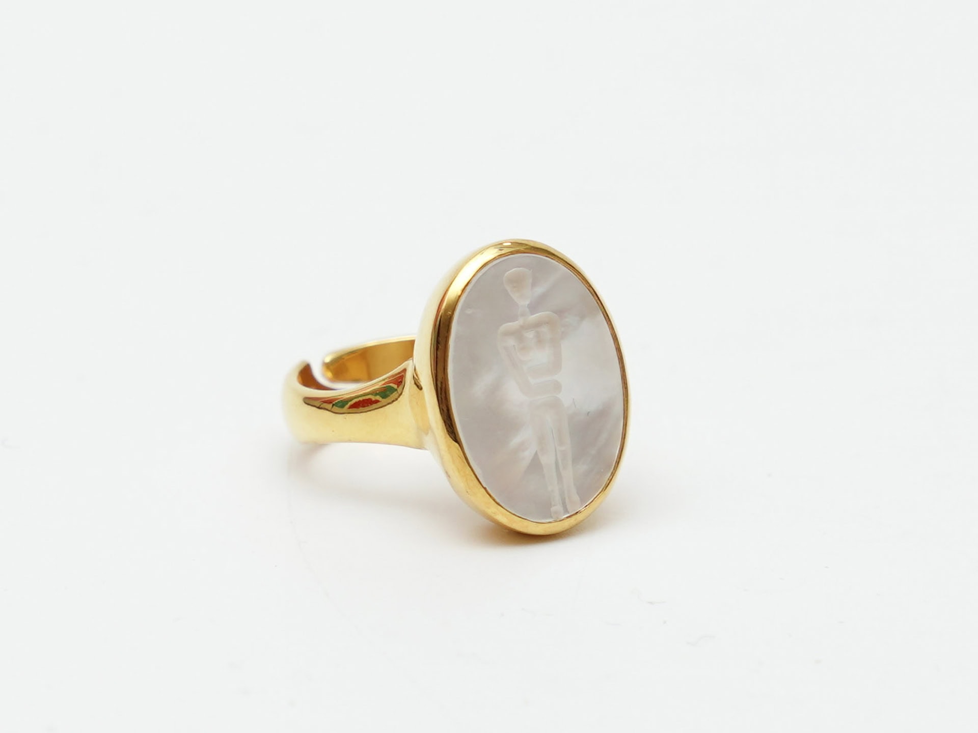 Ring with Cycladic Figurine