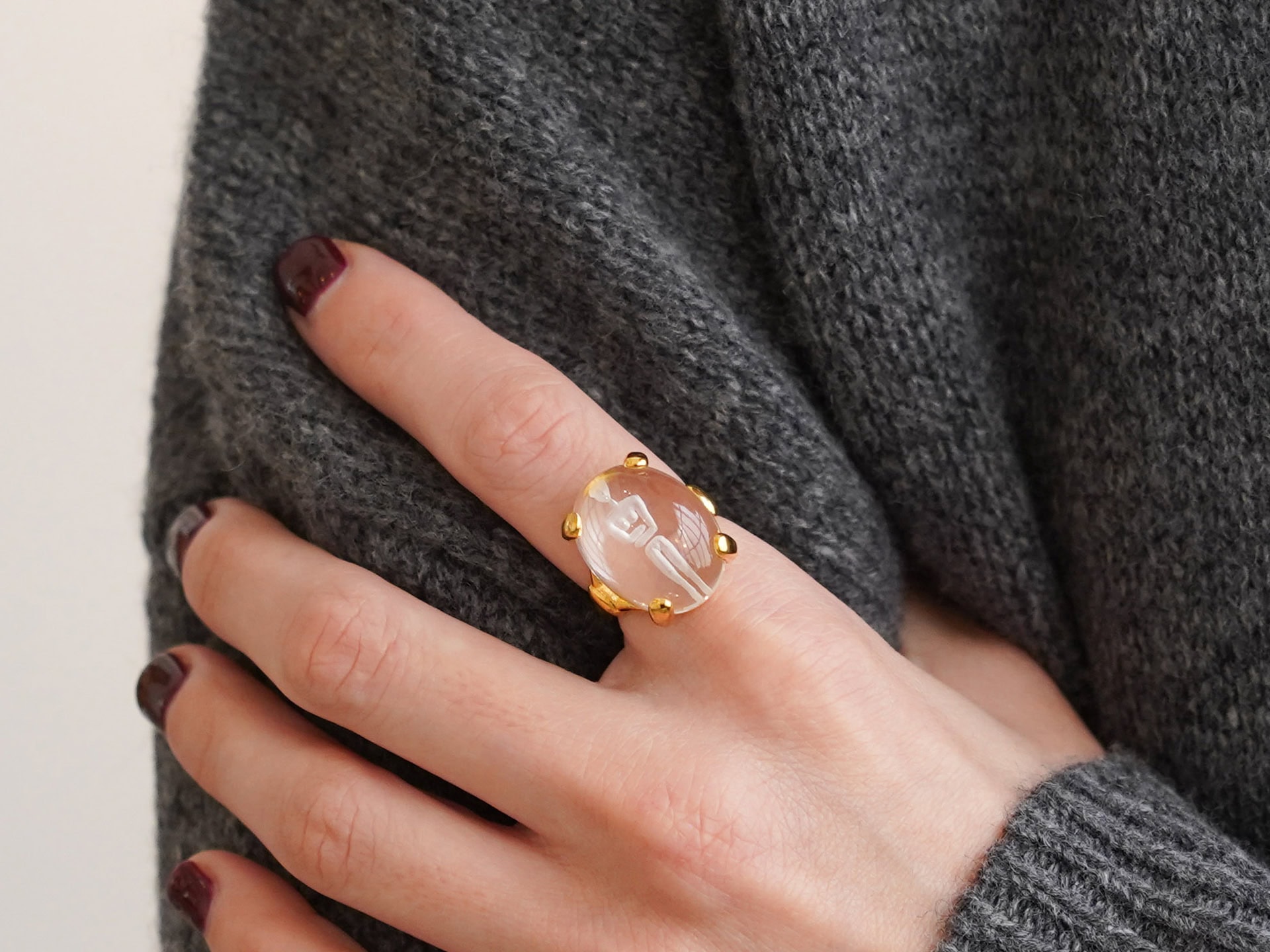 Ring with Cycladic Figurine