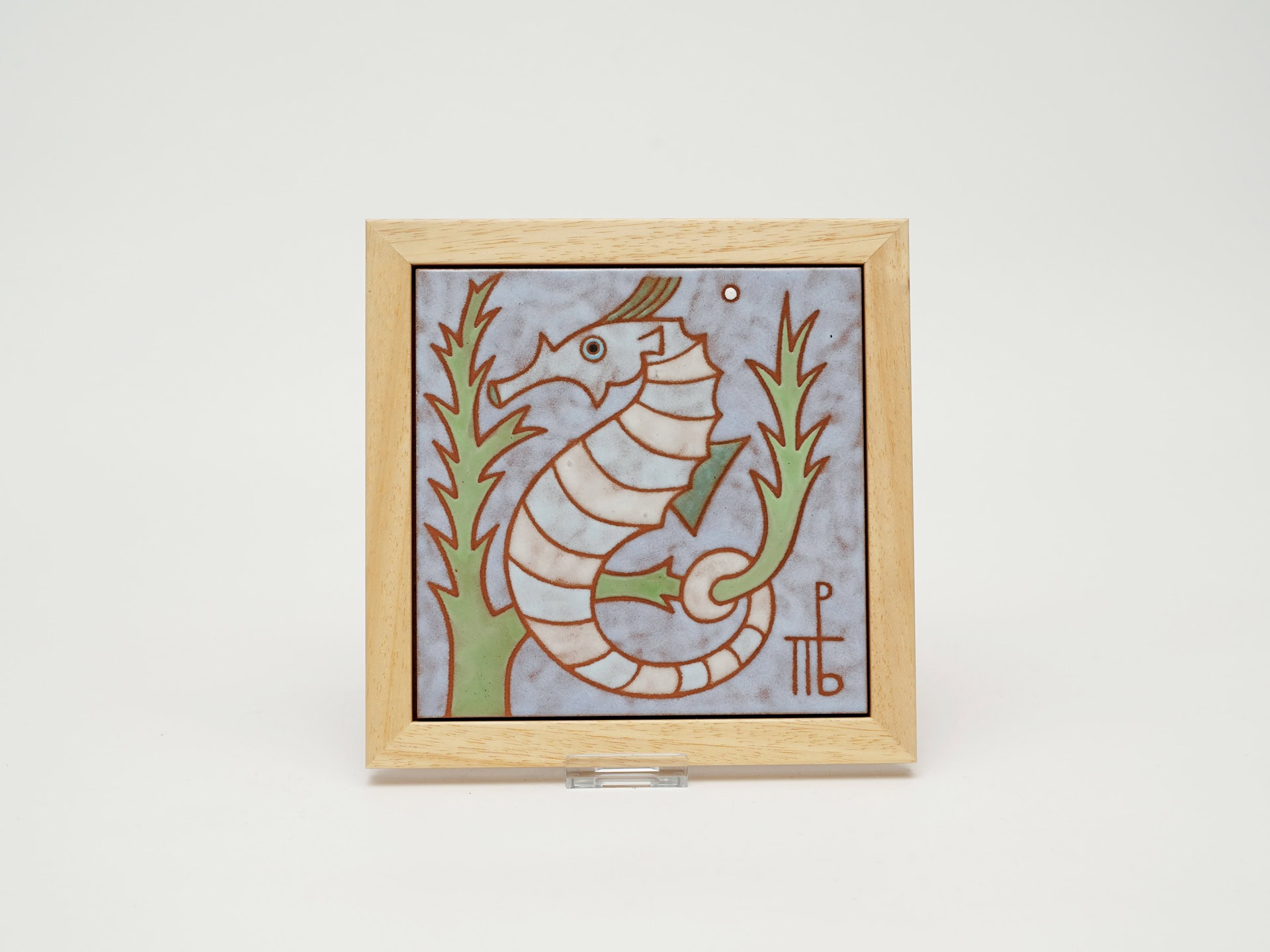 Ceramic Tile with Frame – Seahorse