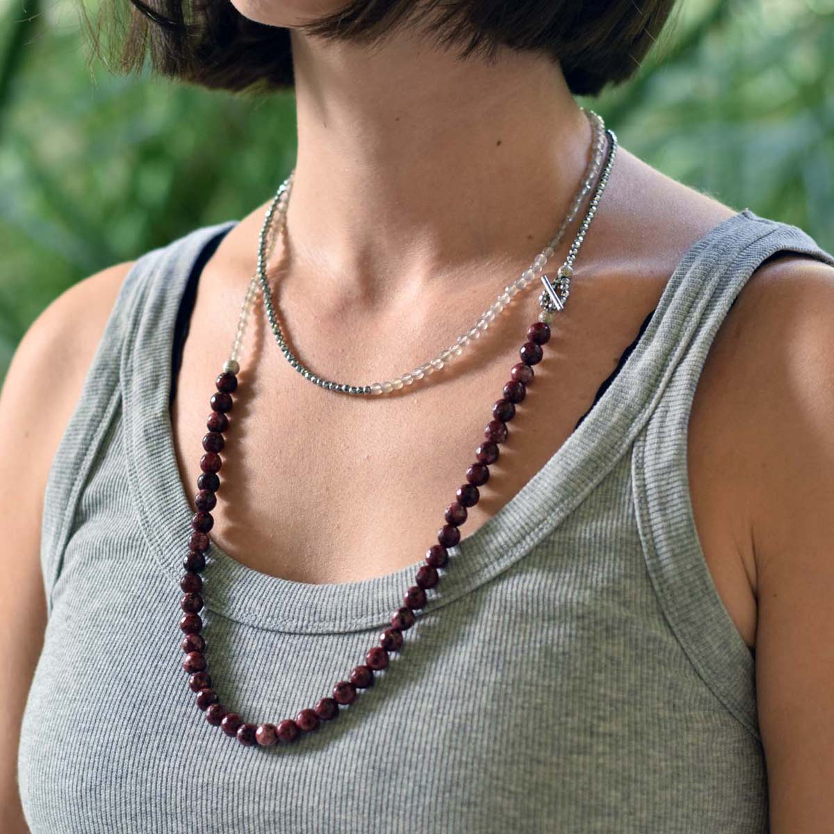 Κρεμαστό με Αχάτη Αιματίτη και Jade