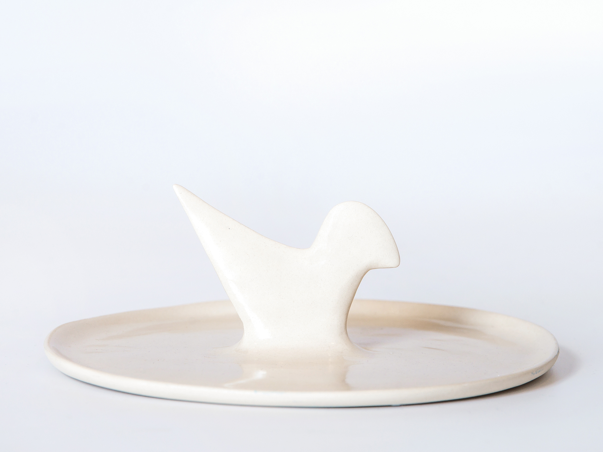 Ceramic Plate with a Dove