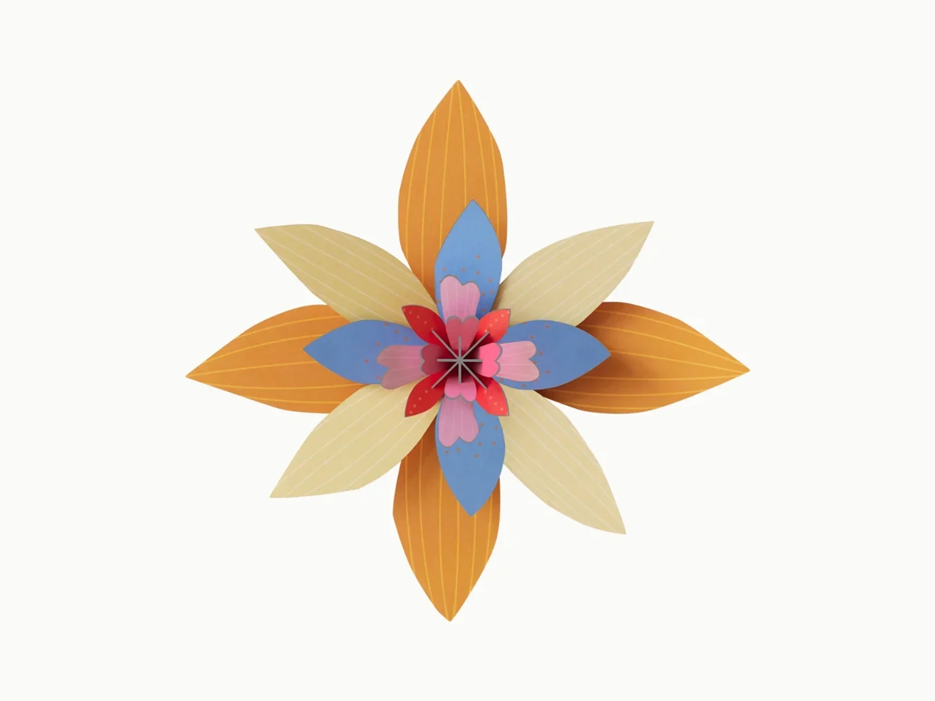 Decorative 3D Flower – Apricot Sorbet